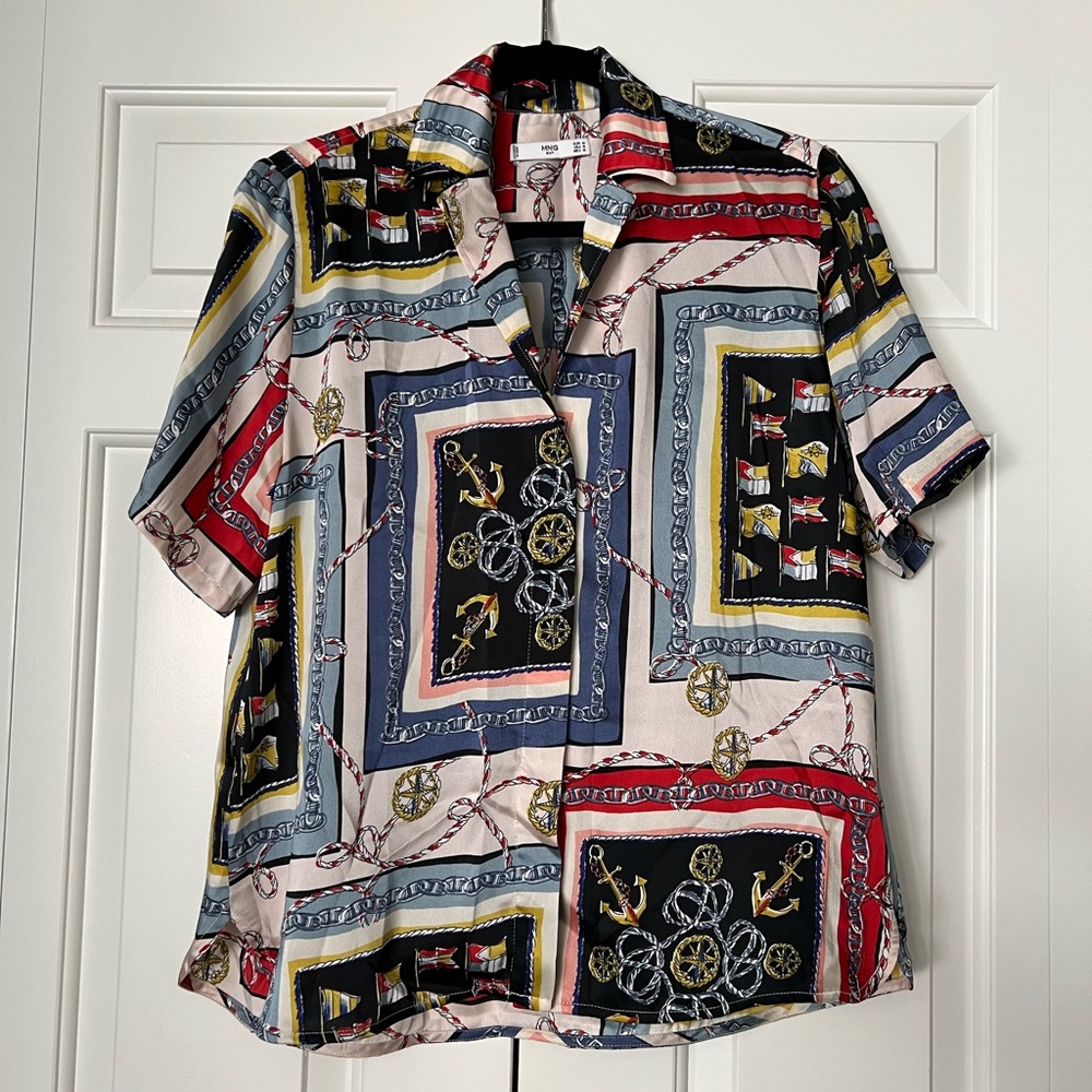 Mango nautical camp shirt, M